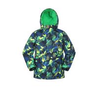 Mountain Warehouse Kids Unisex 'Mogal' Printed Ski Jacket Fleece Lined Snowproof Winter Coat Green - Size 3-4Y