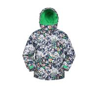 Mountain Warehouse Kids Unisex 'Mogal' Printed Ski Jacket Fleece Lined Snowproof Winter Coat Grey - Size 2-3Y