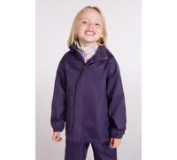 Mountain Warehouse Kids Unisex 'Pakka' Jacket Waterproof Wind Resistant Stylish Travelling Hooded Coat Purple Polyamide - Size 11-12Y