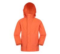 Mountain Warehouse Kids Unisex 'Pakka' Jacket Waterproof Wind Resistant Stylish Travelling Hooded Coat Orange Polyamide - Size 13Y