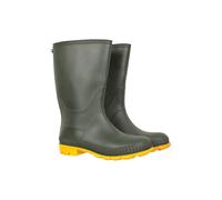 Mountain Warehouse Kids Unisex Plain Wellies PVC Outer Deep Lugs Waterproof Outdoors Rain Boots Khaki - Size UK 2