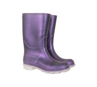 Mountain Warehouse Kids Unisex Plain Wellies PVC Outer Deep Lugs Waterproof Outdoors Rain Boots Purple - Size UK 3