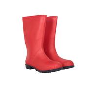 Mountain Warehouse Kids Unisex Plain Wellies PVC Outer Deep Lugs Waterproof Outdoors Rain Boots Red - Size UK 11 Kids