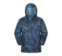 Mountain Warehouse Kids Unisex Printed Waterproof Pakka Jacket Warm Hooded Reflective Winter Rain Coat Blue - Size 11-12Y