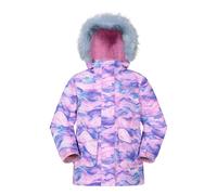 Mountain Warehouse Kids Unisex 'Ranger' Printed Parka Jacket Water Resistant Warm Cosy Coat Purple - Size 3-4Y