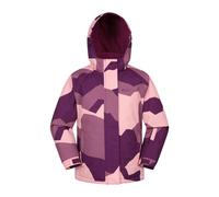 Mountain Warehouse Kids Unisex 'Snowdrop' Printed Ski Jacket with Detachable Hood Snow Proof Berry - Size 13Y