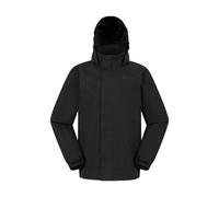 Mountain Warehouse Kids Unisex 'Solar' Waterproof Jacket with Adjustable Cuffs Everyday Coat Black - Size 7-8Y