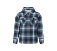 Mountain Warehouse Kids Unisex 'Stream' Zip Shacket Borg Lined Cosy Warm Everyday Jacket Blue Cotton - Size 5-6Y