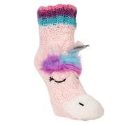 Mountain Warehouse Kids Unisex 'Unicorn' Grippi Socks Soft Knitted Anti Slip Warm Children's Accessory Light Pink - One Size