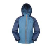 Mountain Warehouse Torrent Kids Waterproof Rain Jacket - Taped Seams Raincoat, Lightweight, Breathable, Girls & Boys Rainwear -For Autumn, Winter, Wet Weather Blue Teen Size 13 Years