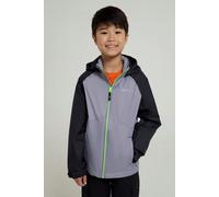 Mountain Warehouse Torrent II Kids Waterproof Jacket - Ripstop Outer Rain Coat, Taped Seams, Mesh Lined, Zipped Pockets - For Travelling, Camping, School Alloy Grey (Lightweight) Kids Size 11-12 Years