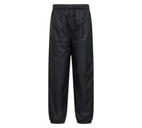 Mountain Warehouse Waterproof Fleece Lined Kids Trousers - Breathable Girls & Boys Pants, Taped Seams, Warm - for Spring Summer, Walking, Travelling, Hiking Black Kids Size 7-8 Years