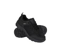 Mountain Warehouse Stampede Kids Walking Shoes - Lightweight & Waterproof Sneakers with Suede & Mesh Upper for Boys & Girls - for Spring Summer, Wet Weather Black Kids Shoe Size 12