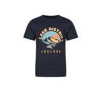Mountain Warehouse Lake District Kids Short-Sleeved Tee - Cotton, UV Protect Max, Lightweight - Spring Summer, Outdoor Adventures Navy Kids Size 9-10 Years