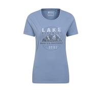 Mountain Warehouse Lake District Printed Womens T-Shirt - Lightweight, Spring & Summer Hiking & Outdoors Dark Blue Women's Size 12
