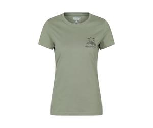 Mountain Warehouse Lake District Printed Womens T-Shirt - Lightweight, Spring & Summer Hiking & Outdoors Khaki Women's Size 12