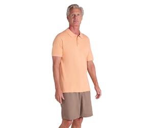 Mountain Warehouse 'Lakeside II' Mens Polo Shirt with Button Neck Breathable Summer Tee Coral Cotton - Size 3XL