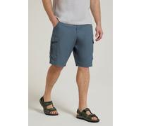 Mountain Warehouse 'Lakeside' Mens Twill Cotton Cargo Shorts With Multiple Pockets Blue - Size 32 inch