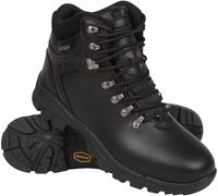 Mountain Warehouse Latitude II Extreme Mens Waterproof Leather Walking Boots - Vibram Sole, IsoDry & EVA Midsole - Autumn, Winter Hiking, Trekking, Outdoors & Walking Black Adult Shoe Size 10