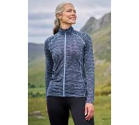 Mountain Warehouse Bend & Stretch Womens Full-Zip Midlayer - Lightweight, Warm & Cosy Jacket - Autumn, Winter, Outdoors, Gym, Travel Dark Blue Women's Size 8