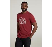 Mountain Warehouse Linear Mountain Mens T-Shirt - Dark Red - Dark Red - Size: XXS