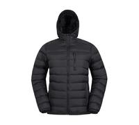 Mountain Warehouse Link Mens Padded Jacket - Showerproof, Lightweight & Warm Puffer Coat with Lots Of Pocket - Ideal For Cold & Wet Weather Black 2XL