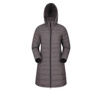 Mountain Warehouse Long Down Padded Jacket Lightweight Winter Coat In Dark Grey Dark Grey 18