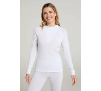 Mountain Warehouse Talus Womens Thermal Baselayer Top - Long Sleeves T-Shirt, Lightweight, Breathable Tee, Quick Dry Tee Shirt - Spring Summer & Outdoors White (Zip Neck) Women's Size 8