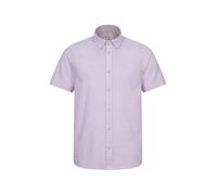 Mountain Warehouse Lowe Cotton Linen Mens Shirt - Lightweight Top, Breathable Tee Shirt - for Spring Summer, Outdoors, Holiday, Walking, Hiking Dusky Purple L