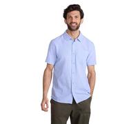 Mountain Warehouse Lowe Cotton Linen Mens Shirt - Lightweight Top, Breathable Tee Shirt - for Spring Summer, Outdoors, Holiday, Walking, Hiking Blue L