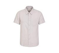 Mountain Warehouse Lowe Cotton Linen Mens Shirt - Lightweight Top, Breathable Tee Shirt - for Spring Summer, Outdoors, Holiday, Walking, Hiking Light Beige M