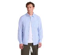 Mountain Warehouse Lowe Men's Cotton Linen Stripe Shirt - Lightweight &Comfortable, Casual Wear - Spring Summer, Walking & Outdoors Blue M