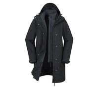 Mountain Warehouse Luna Womens 3 in 1 Long Waterproof Jacket - Black - Black - Size: 14