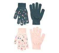 Mountain Warehouse Magic Grippi Kids Glove 2-Pack - Warm & Cosy, Improved Grip, Stretch cuff Mitts, Boys & Girls - Best for Autumn Winter, Walking, Outdoors, Daily Use Pale Pink S - M