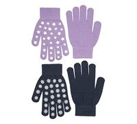 Mountain Warehouse Magic Grippi Kids Glove 2-Pack - Warm & Cosy, Improved Grip, Stretch cuff Mitts, Boys & Girls - Best for Autumn Winter, Walking, Outdoors, Daily Use Navy M - L