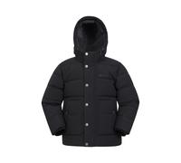 Mountain Warehouse Manta Kids Borg Lined Jacket - Water-resistant Coat with Chin Guard & Front Pockets, Boys & Girls, PFC Free - Autumn Winter, Outdoors & Hiking Black Teen Size 13 Years