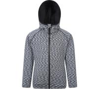 Mountain Warehouse Marathon Stripe Kids Hoodie - Lightweight & Moisture Wicking Full Zip Sweatshirt with Pockets - Spring Summer, Walking & Outdoors Black Kids Size 9-10 Years