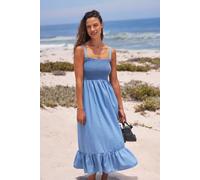 Mountain Warehouse Marbella Womens Strappy Shirred Dress - Blue - Blue - Size: 14