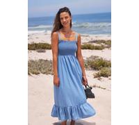 Mountain Warehouse Marbella Womens Strappy Shirred Dress - Blue - Blue - Size: 24