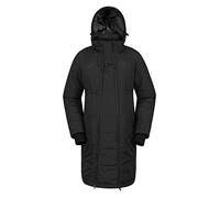 Mountain Warehouse Maternity Amethyst Womens Long Padded Jacket - Water-resistant, IsoTherm Ladies Coat with Adjustable Hood - Winter Travelling & Outdoors Black Women's Size 10