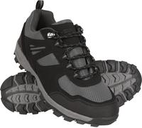 Mountain Warehouse McLeod Mens Shoes - Lightweight All Season, Durable Walking, Breathable Hiking, Mesh Lining Running - for Travelling, Camping Jet Black Adult Size 9
