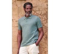 Mountain Warehouse Dawnay Pique Slub Textured Mens Polo Shirt - Comfy T-Shirt with a Relaxed fit, Short Sleeves & 2 Buttons - for Outdoors, Walking & Casual wear Green S