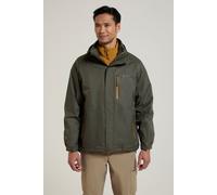 Mountain Warehouse Bracken Extreme Mens 3 in 1 Waterproof Jacket - Adjustable Mens Coat, Warm Rain Jacket, Headphone Compatible Outerwear - Spring Summer, Camping Dark Green XS