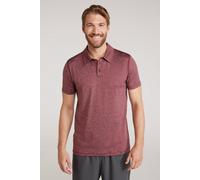 Mountain Warehouse Agra Striped Mens Polo Tshirt - UV Protection Tee, Sweat Wicking Top, Lightweight, Casual T-Shirt- for Walking, Running, Gym & Sports Burgundy 4XL