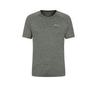 Mountain Warehouse Mens Agra Striped IsoCool T-Shirt - Dark Khaki - XXL - Dark Khaki - 80% Nylon/16% Polyester/4% Elastane