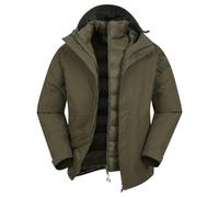 Mountain Warehouse Mens Alaskan 3 In 1 Waterproof Jacket - Khaki - XS - Khaki - 100% Polyester