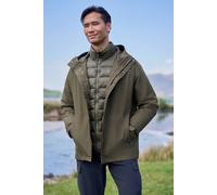 Mountain Warehouse Alaskan Mens 3-in-1 Waterproof Jacket - Breathable Coat with Taped Seams & Microfibre Insulation - Autumn Winter Wet Weather, Walking & Outdoors Khaki 3XL