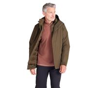 Mountain Warehouse Alaskan Mens 3-in-1 Waterproof Jacket - Breathable Coat with Taped Seams & Microfibre Insulation - Autumn Winter Wet Weather, Walking & Outdoors Khaki 3XL