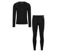 Mountain Warehouse Mens Asgard Merino Wool Base Layer Set - Black - Black - XL