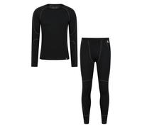 Mountain Warehouse Mens Asgard Merino Wool Base Layer Set - Black - S - Black - 70% Merino Wool/30% Polyester